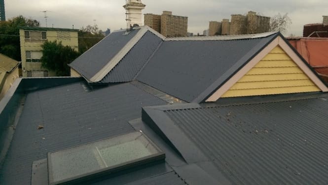 Colorbond metal reroof with Velux Skylight Flemington