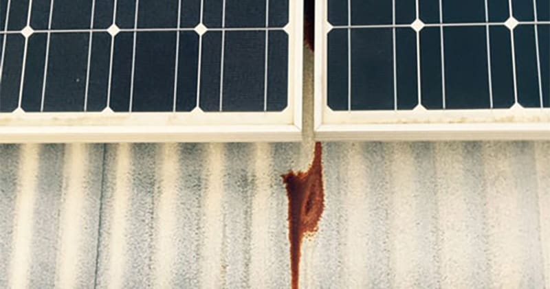 Solar Panels on Galvanised Metal Roofing