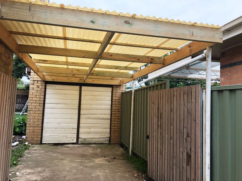 Carport Rebuild with Polycarbonate Roof Installation