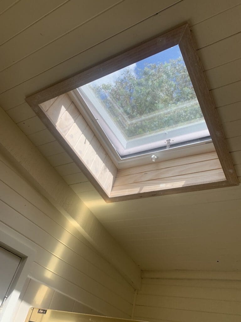 Velux VCM Skylight installed with timber lining board shaft - Eltham copy
